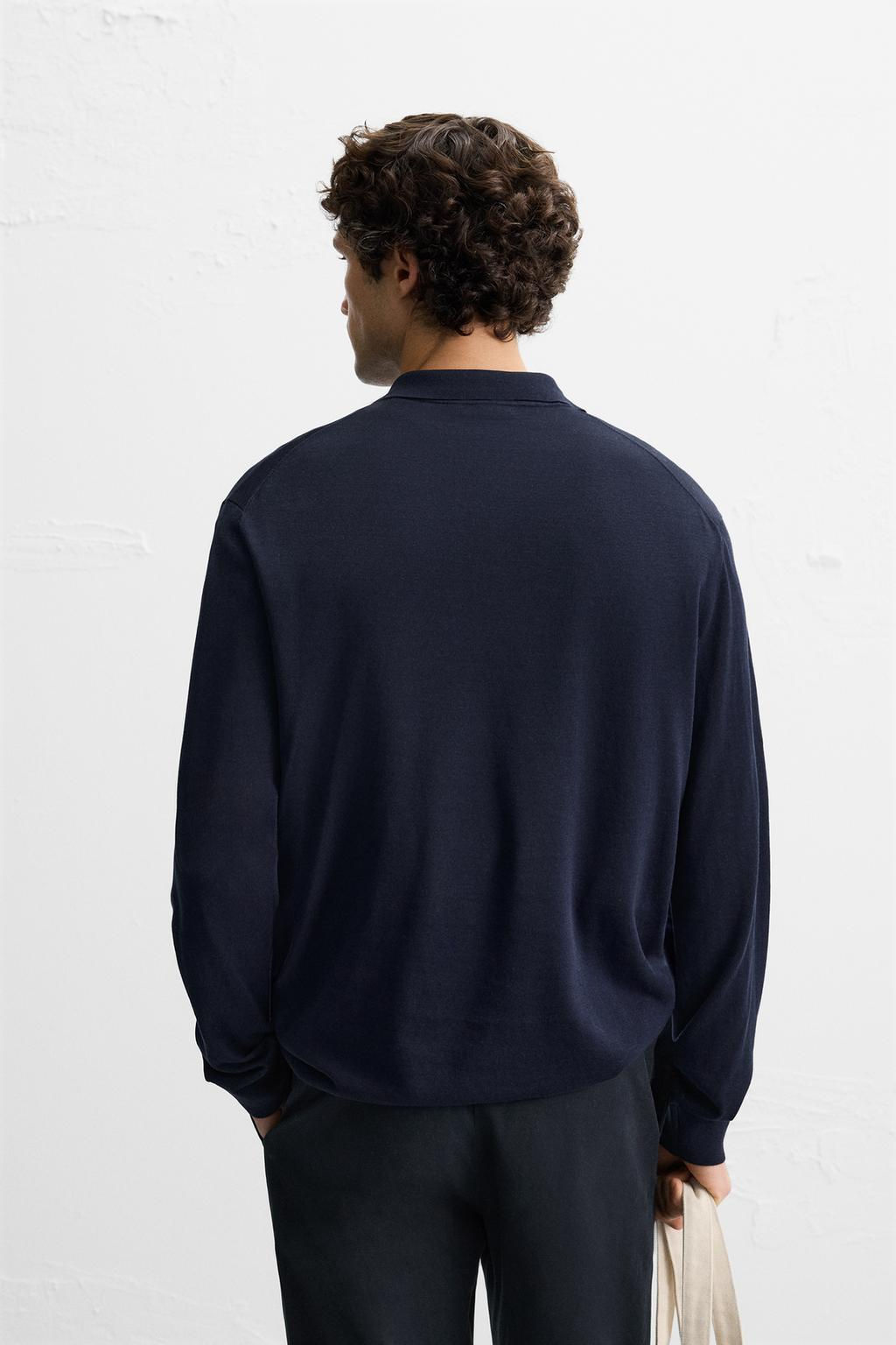 KNIT COTTON - SILK POLO SHIRT - Zara фото 4