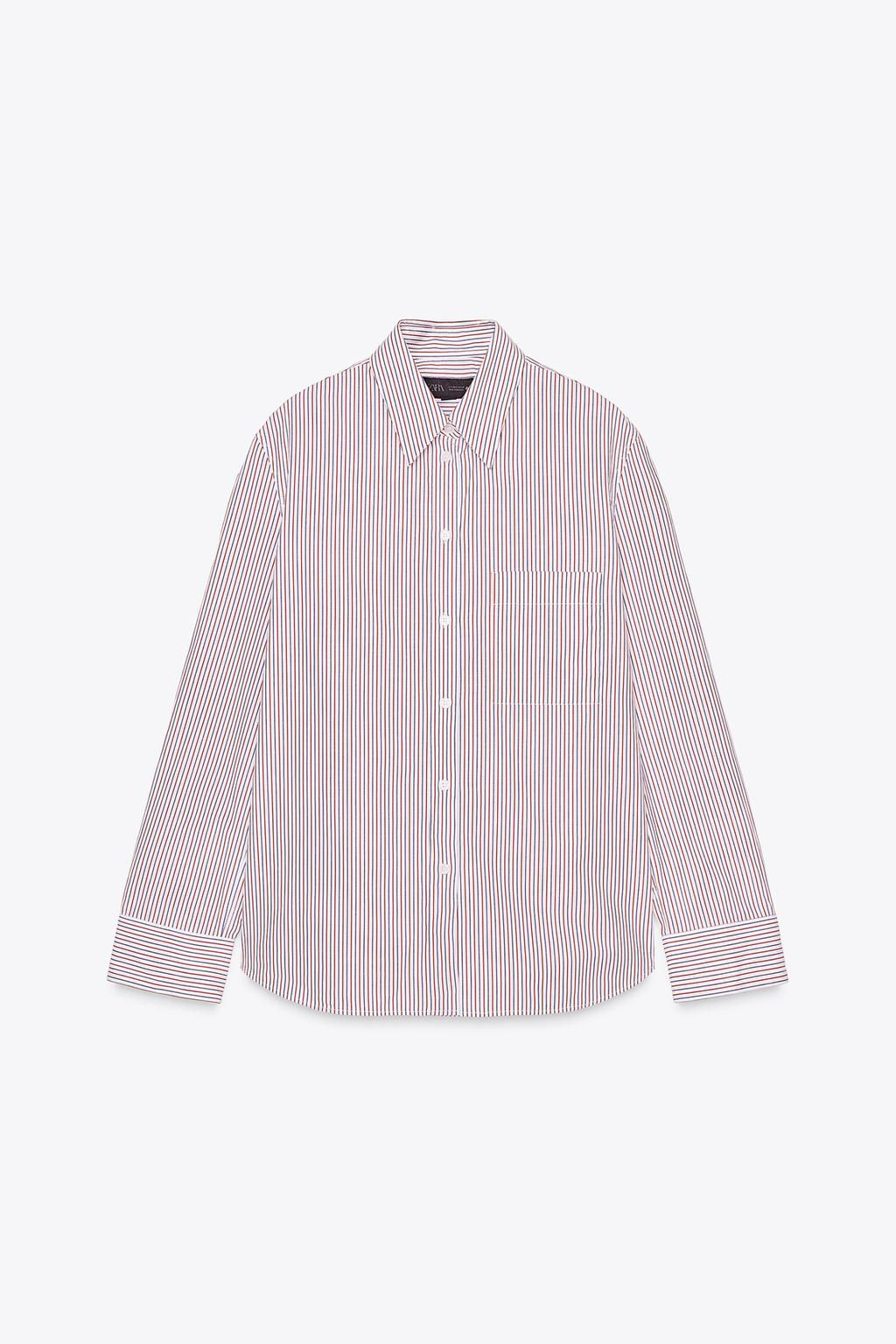 ZW COLLECTION STRIPED POPLIN SHIRT - Zara фото 5