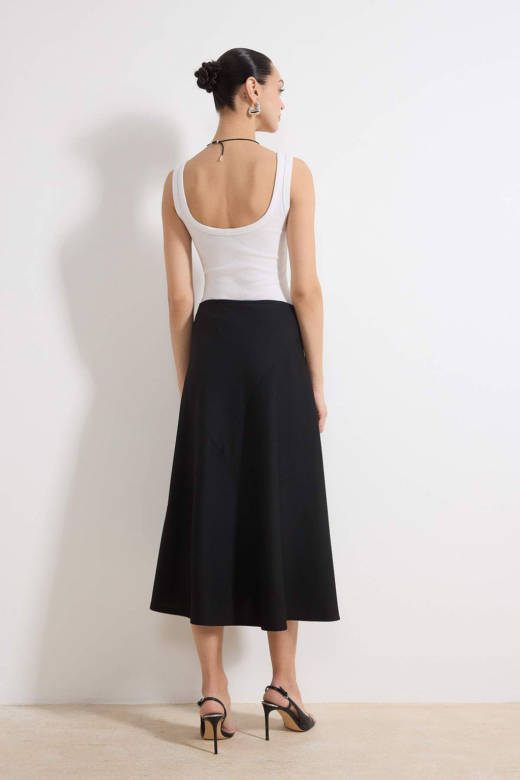 Siyah Skater Normal Bel Maxi Interlok Orme Etek TWOSS26ET00022 - Trendyolmilla фото 4