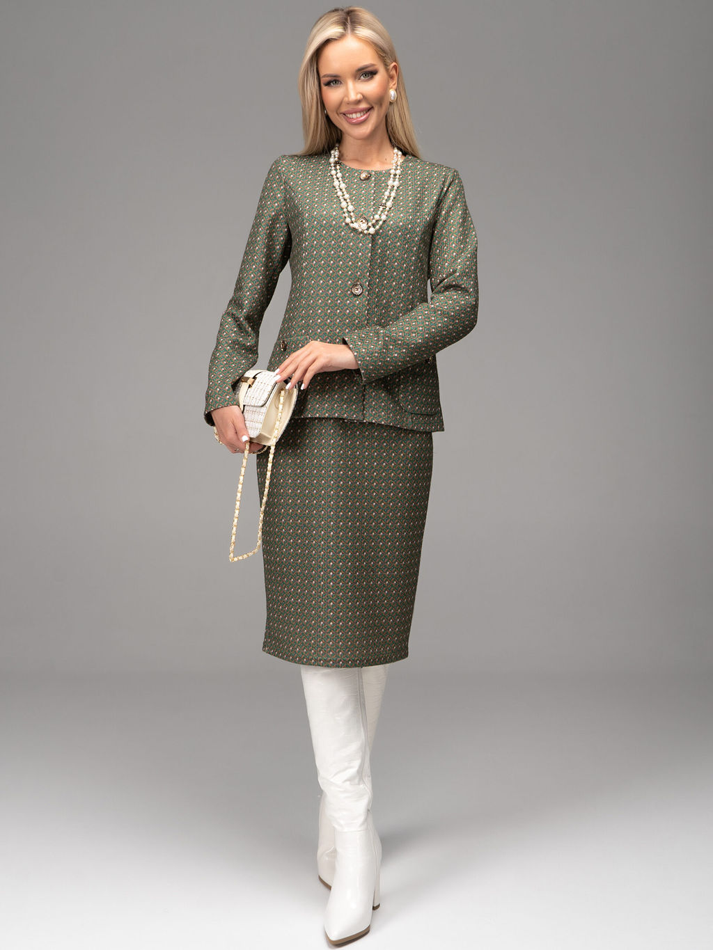 Костюм Шанель (зелёный) - Эльза фото 7