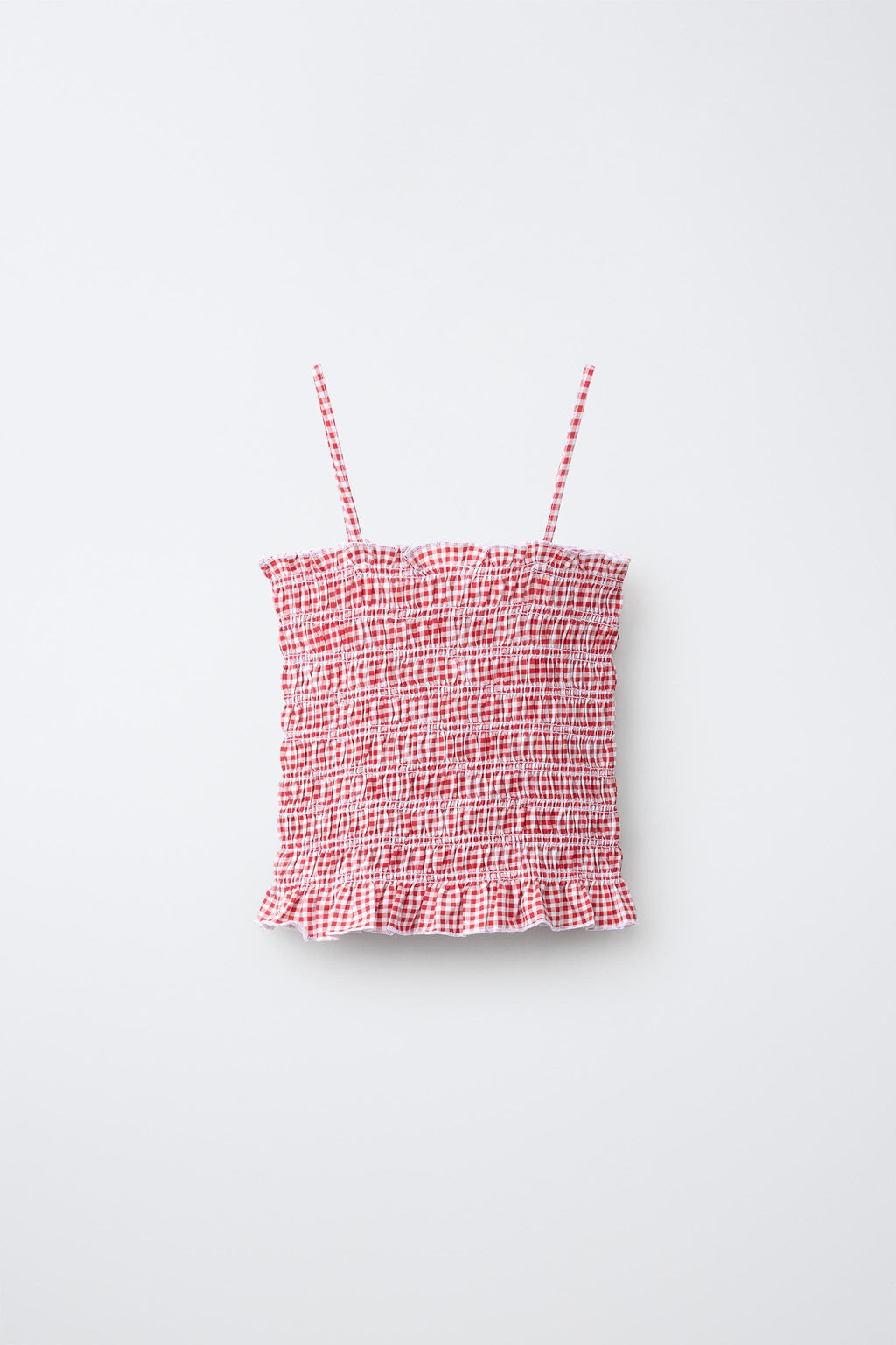TOP NIDO DE ABEJA GOMAS CUADRO VICHY / Rojo - Zara фото 2