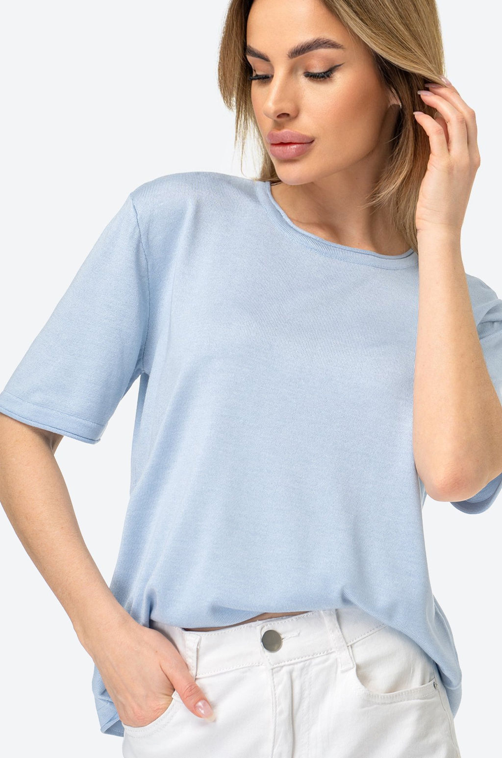 Женская футболка из вязаного трикотажа Happy Fox  фото 9