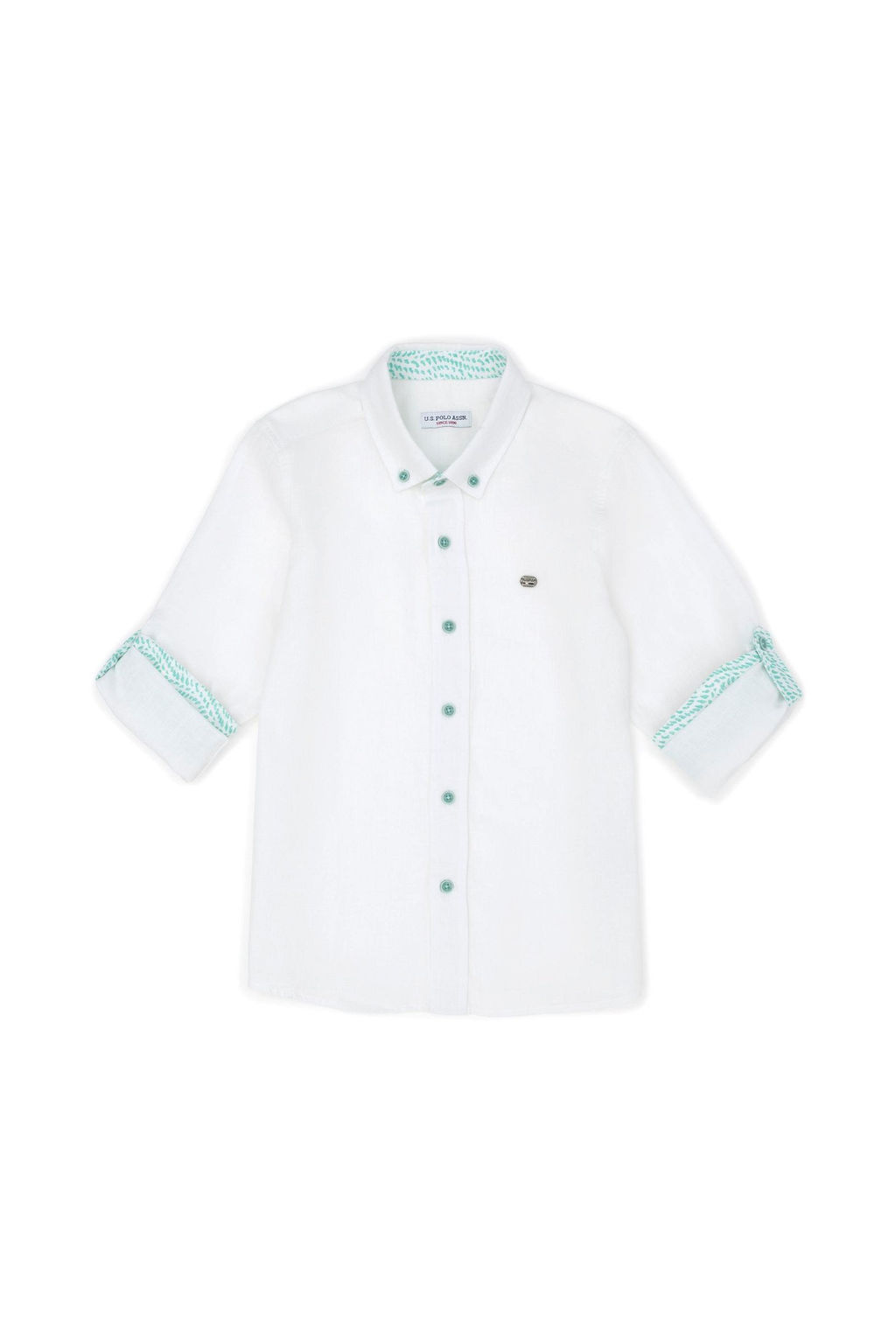 Мятная рубашка с длинным рукавом для мальчика - U.s. polo assn фото 2