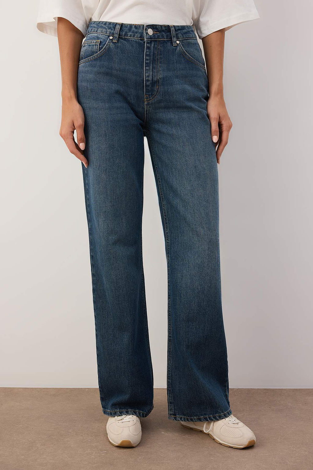Ac?k Mavi Yuksel Bel Genis Paca Wide Leg Jeans TWOAW26JE00074 - Trendyolmilla фото 7