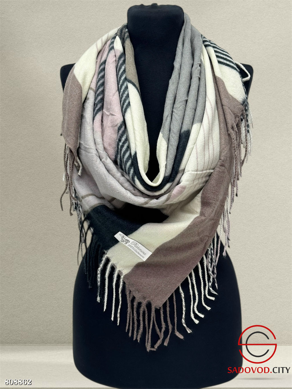 Теплый зимний платок из 100% кашемира,