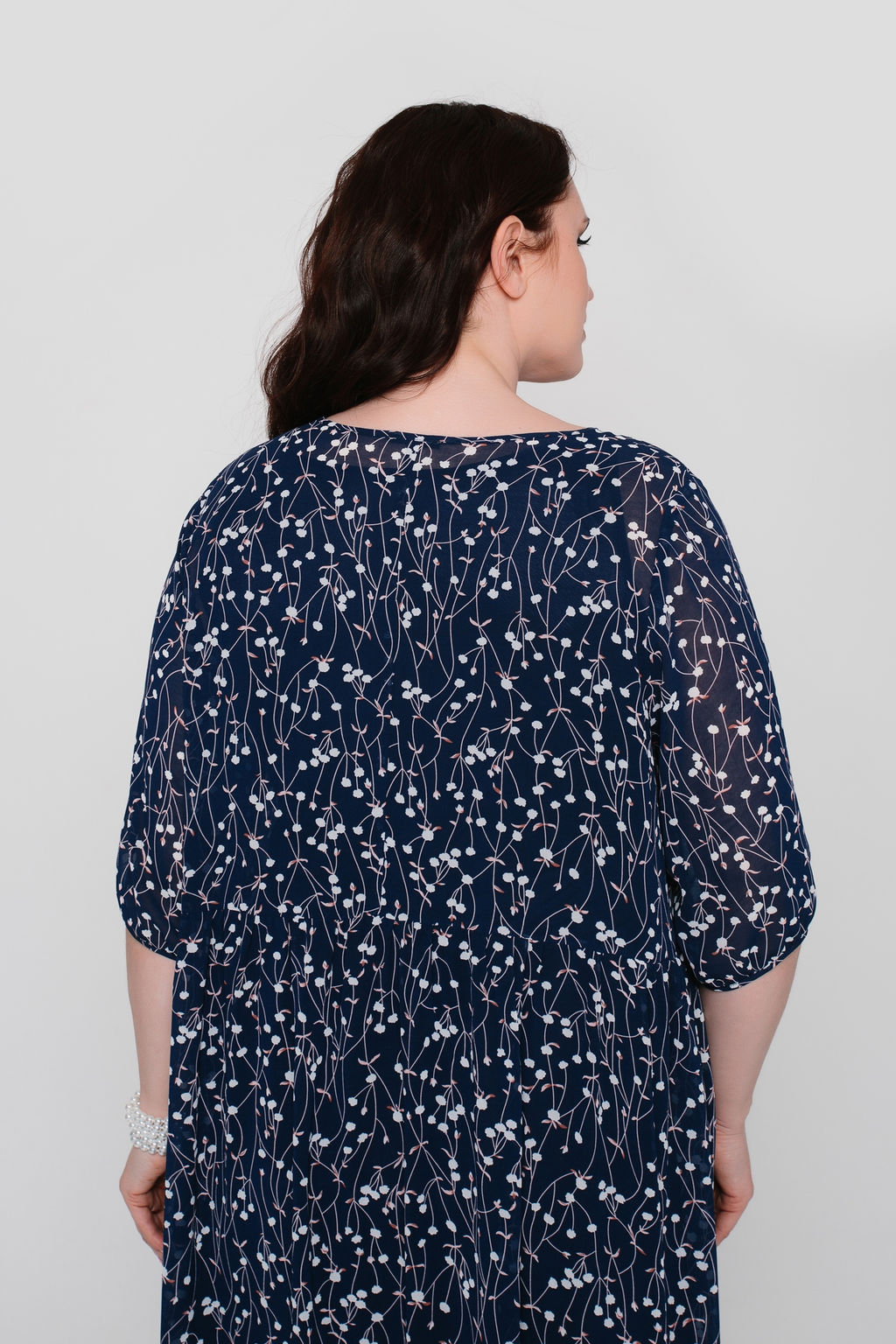 Шифон+трикотаж Платье