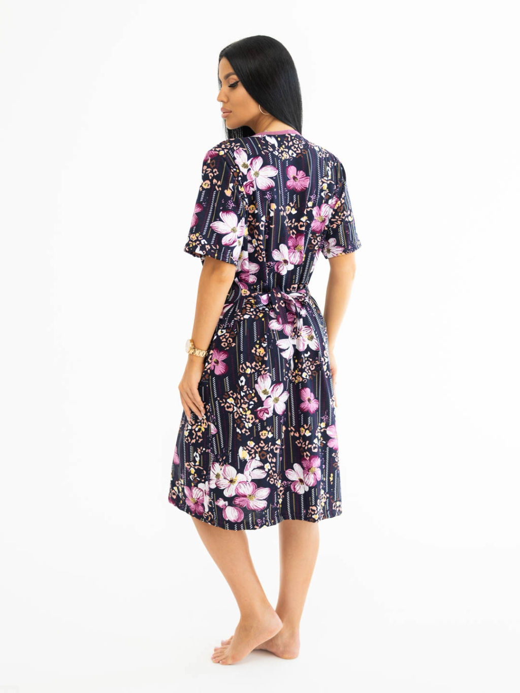 Халат женский, цвет темно-синий