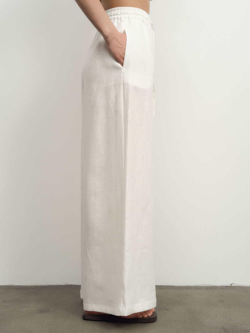 Брюки льняные 10367 белые