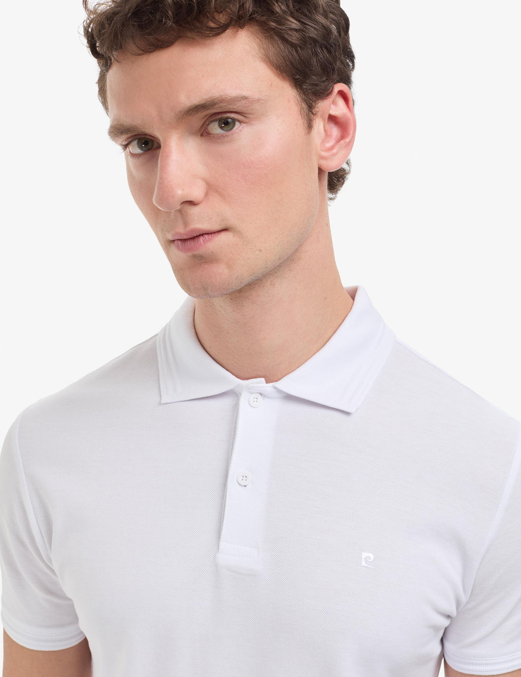 Beyaz Slim Fit %100 Pamuk K_vr_lmaz Polo Yaka Basic Ti__rt