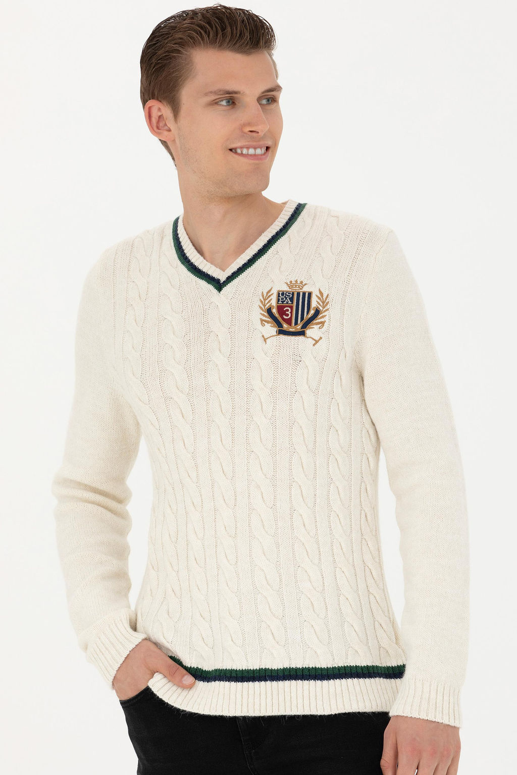 Мужской кремовый свитер - U.s. polo assn фото 17