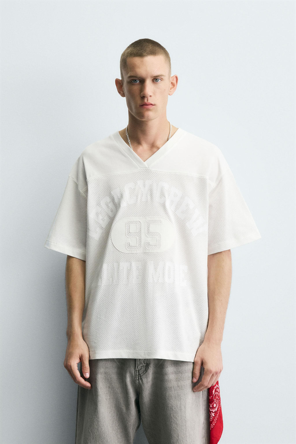 T-SHIRT WITH TEXTURED PANELS - Zara фото 2