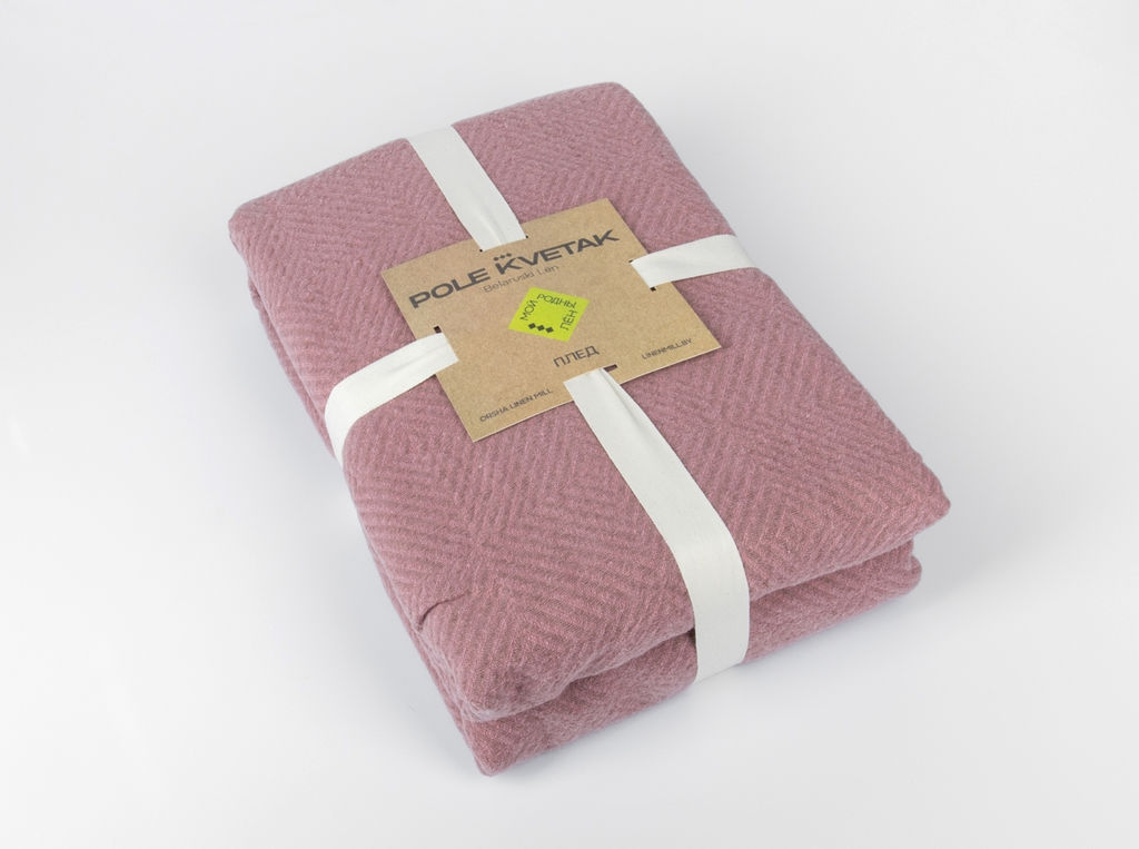 25С21-ШР/у./л.с.уп. 205*215 Плед Рубчик цв. 2109 рис. 2 пыльная роза - Текс-дизайн фото 2