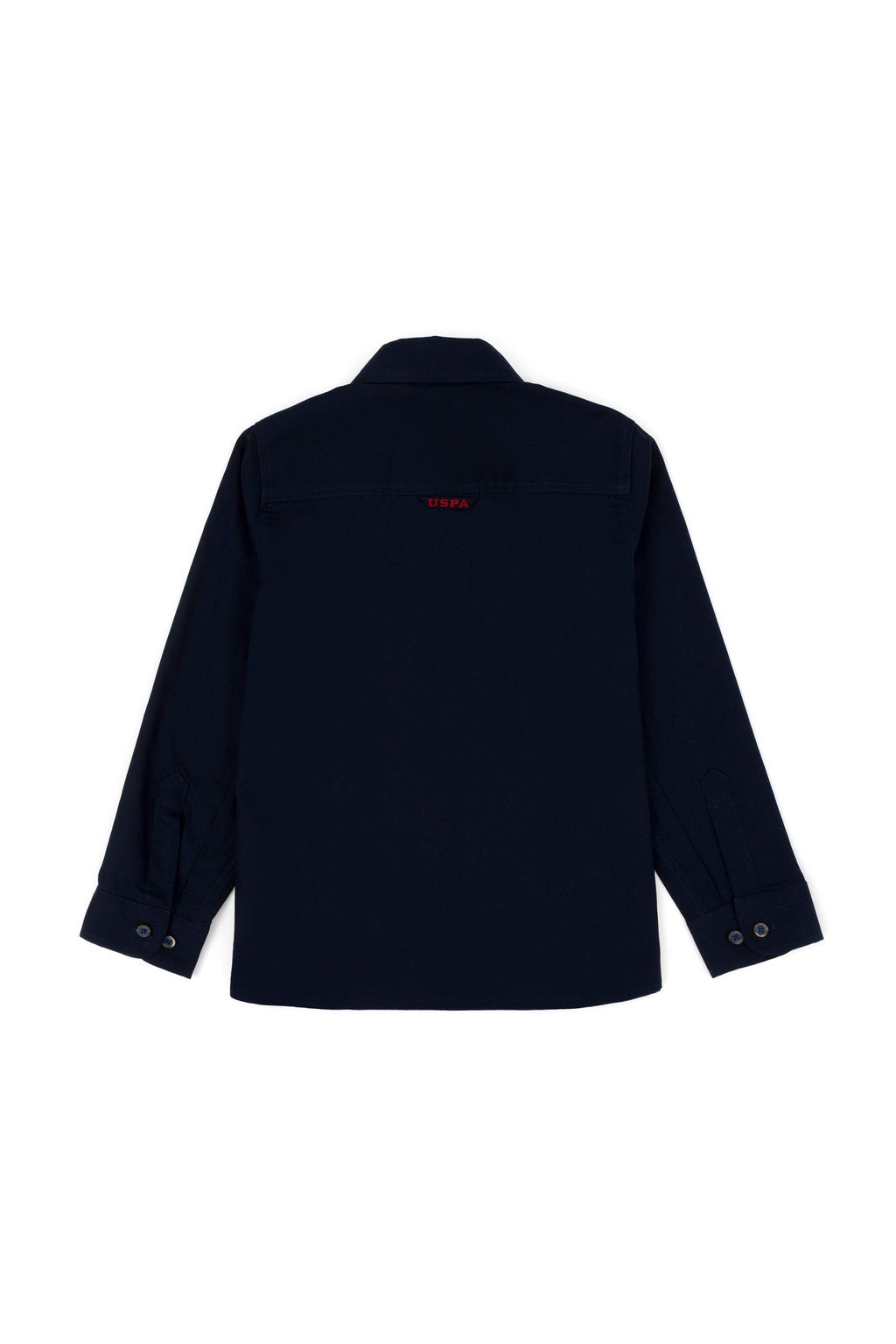 Темно-синяя базовая рубашка с длинным рукавом для мальчика - U.s. polo assn фото 2