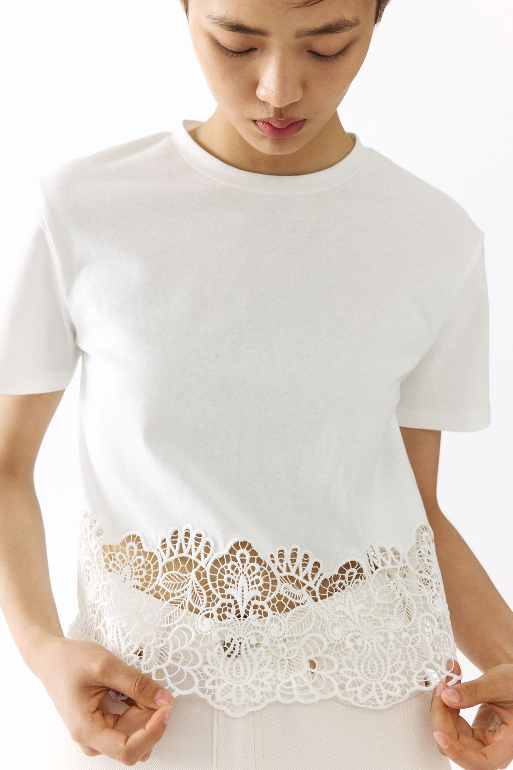 Camiseta con bajo de encaje - H&m фото 8