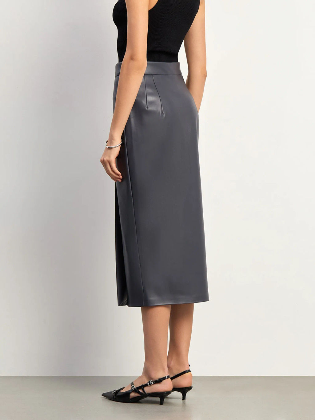 EMKA // Юбка миди из экокожи  фото 4