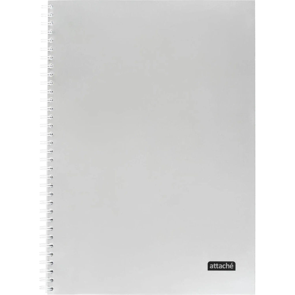 Тетрадь общая А4 96л Attache Metallic Стальной клетка, греб, картон, фольга  фото 2