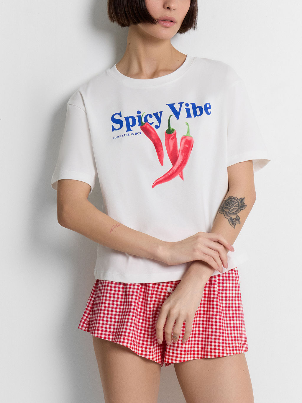 Комплект домашний женский с принтом и надписью Spicy vibe - Mark formelle фото 9