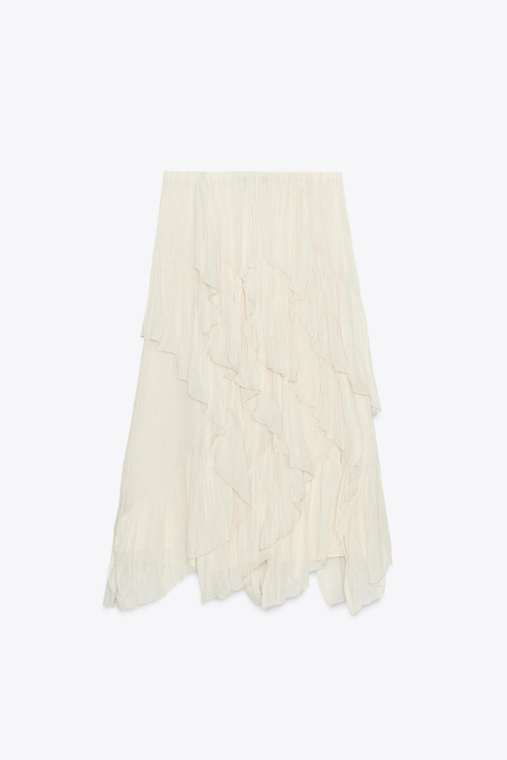ZW COLLECTION COTTON GAUZE SKIRT - Zara фото 7