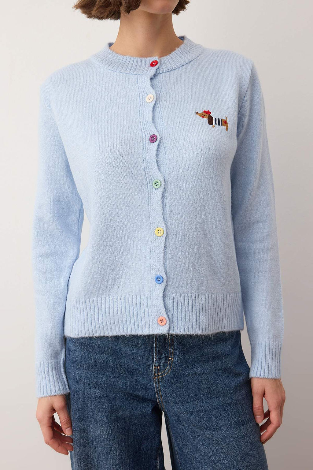 Lacivert Teen Bisiklet Yaka Yumusak Dokulu Kopek Nak?sl? Triko H?rka TWOAW26HI00274 - Trendyolmilla фото 6