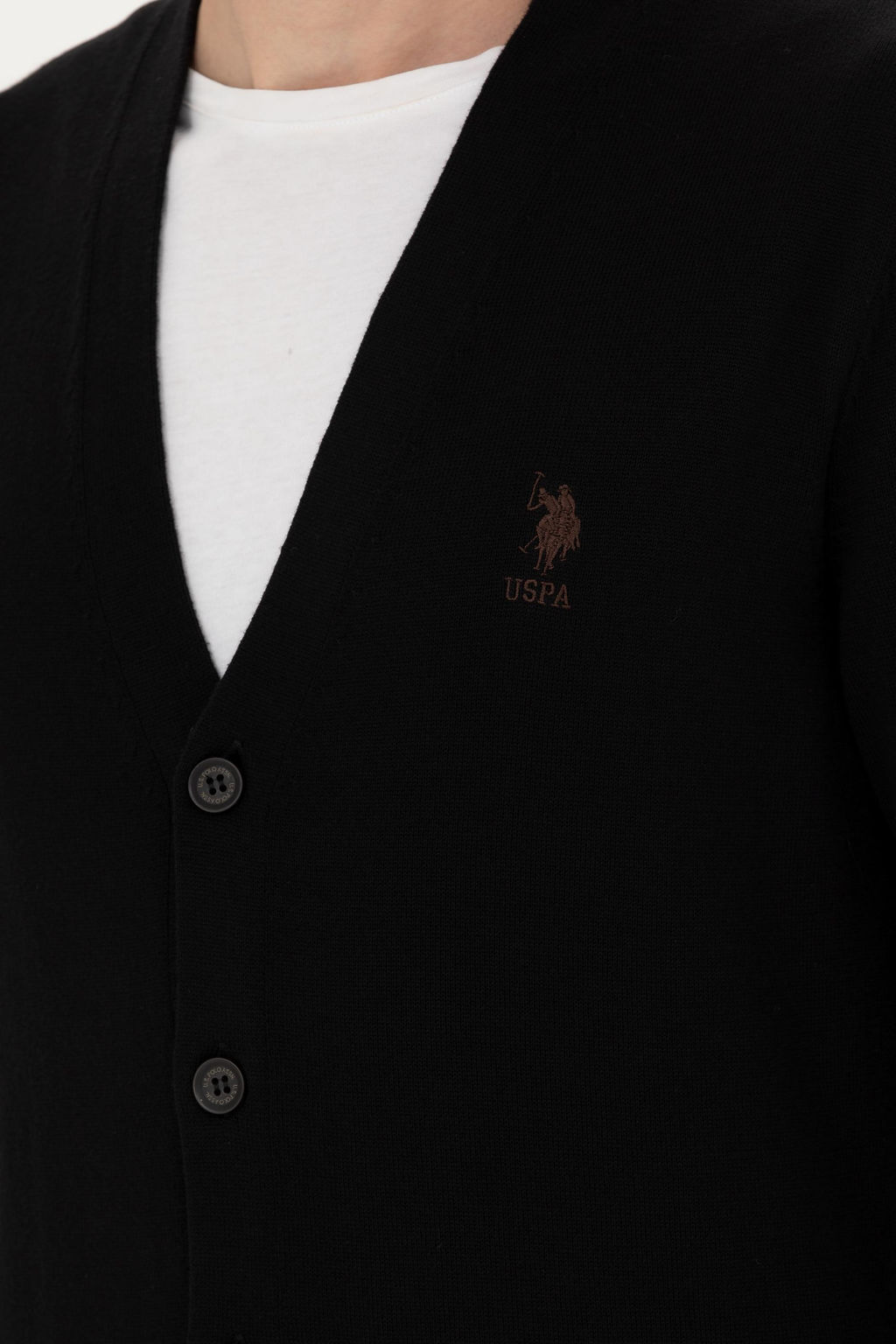 Мужской черный базовый трикотажный кардиган - U.s. polo assn фото 21