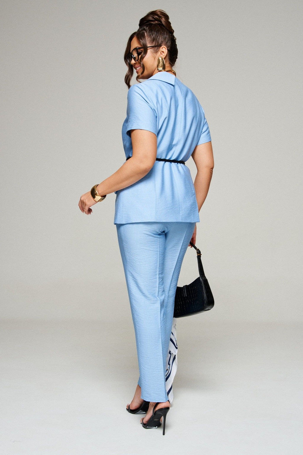 Костюм 6334 голубой, Брюки, Жакет - Beautiful and free фото 7