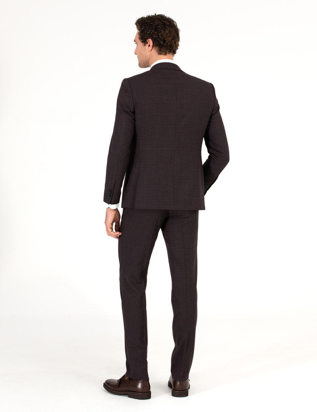 Бордово-красный приталенный костюм - Cacharel фото 12