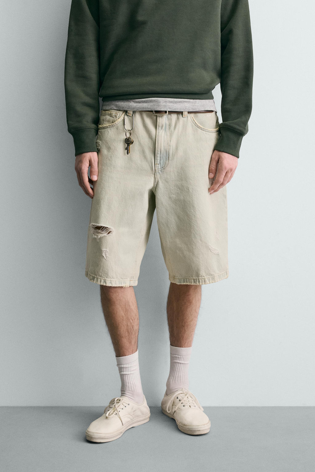 BERMUDA DENIM BAGGY FIT / Azul claro - Zara фото 2