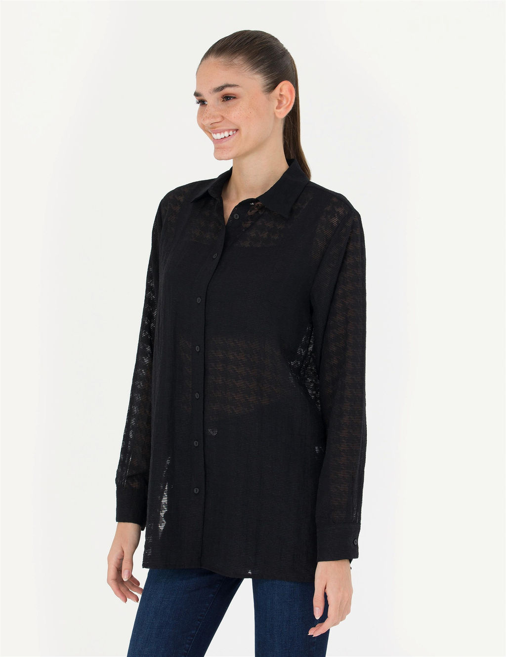 Siyah Comfort Fit Uzun Kollu G_mlek - Pierre cardin фото 3