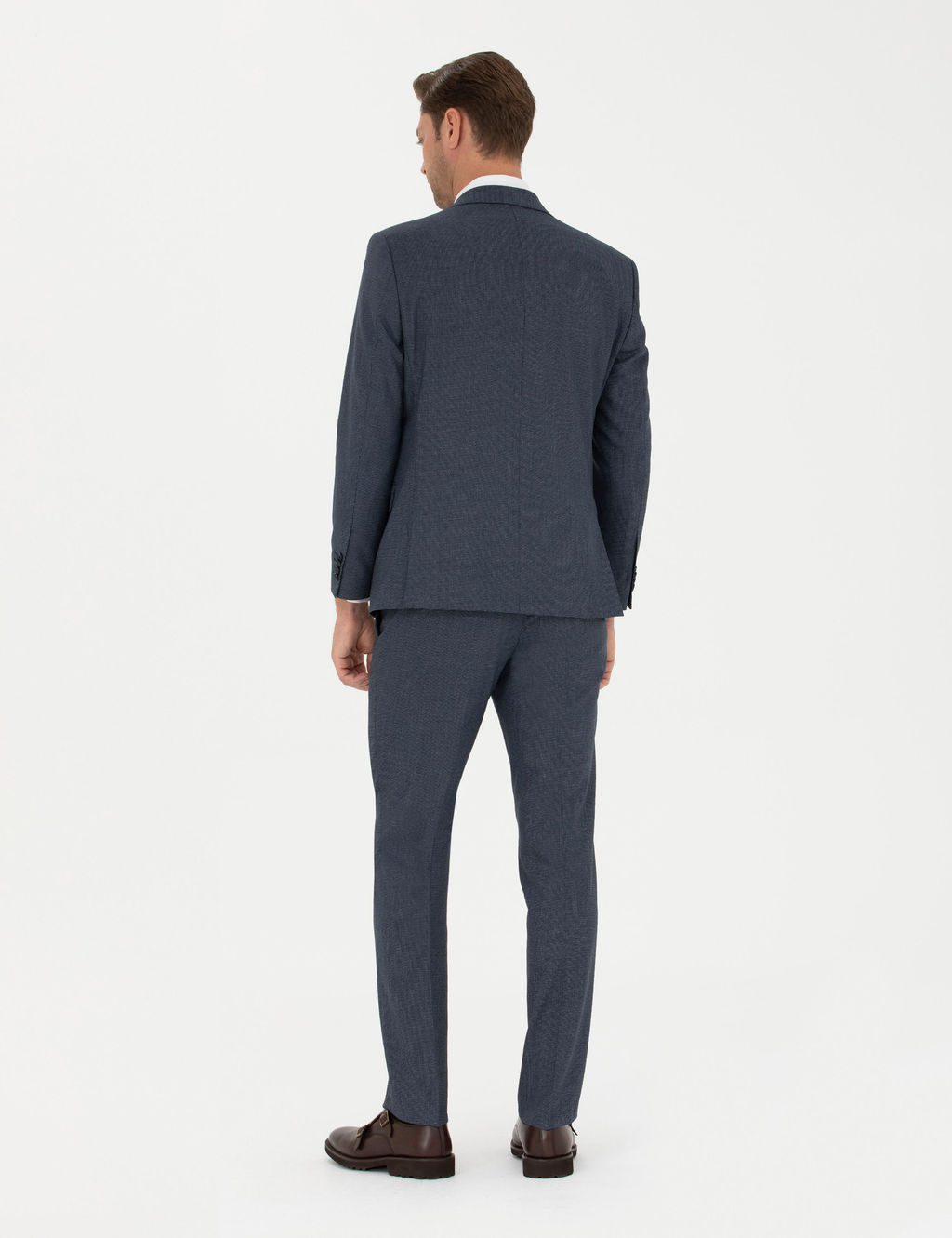 Lacivert Slim Fit Tak_m Elbise