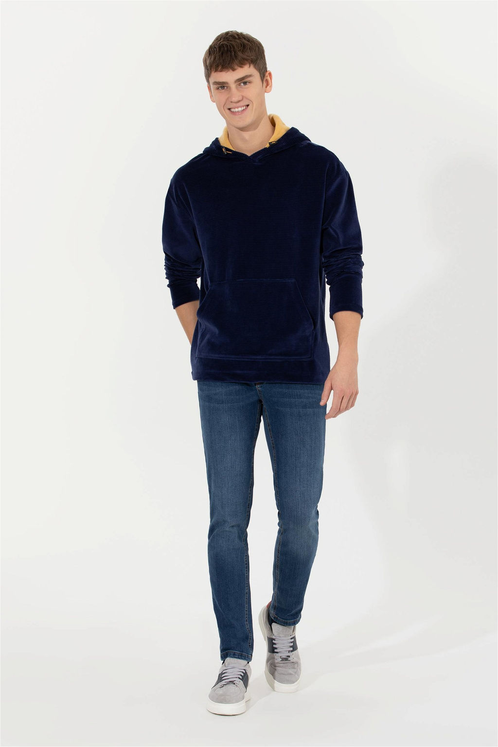 U. S. Polo Assn Мужская темно-синяя комфортная толстовка с капюшоном - U.s. polo assn фото 10