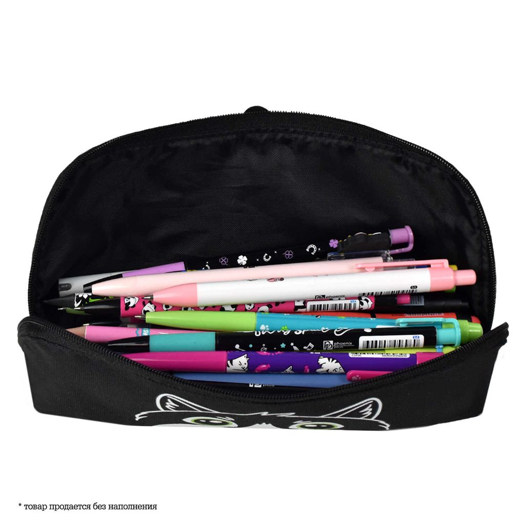 Пенал школьный, арт.58020/ 24 КОТ (без наполнения, 22x10x5,5 см, полиэстер, молния, шелкография, ПЭТ