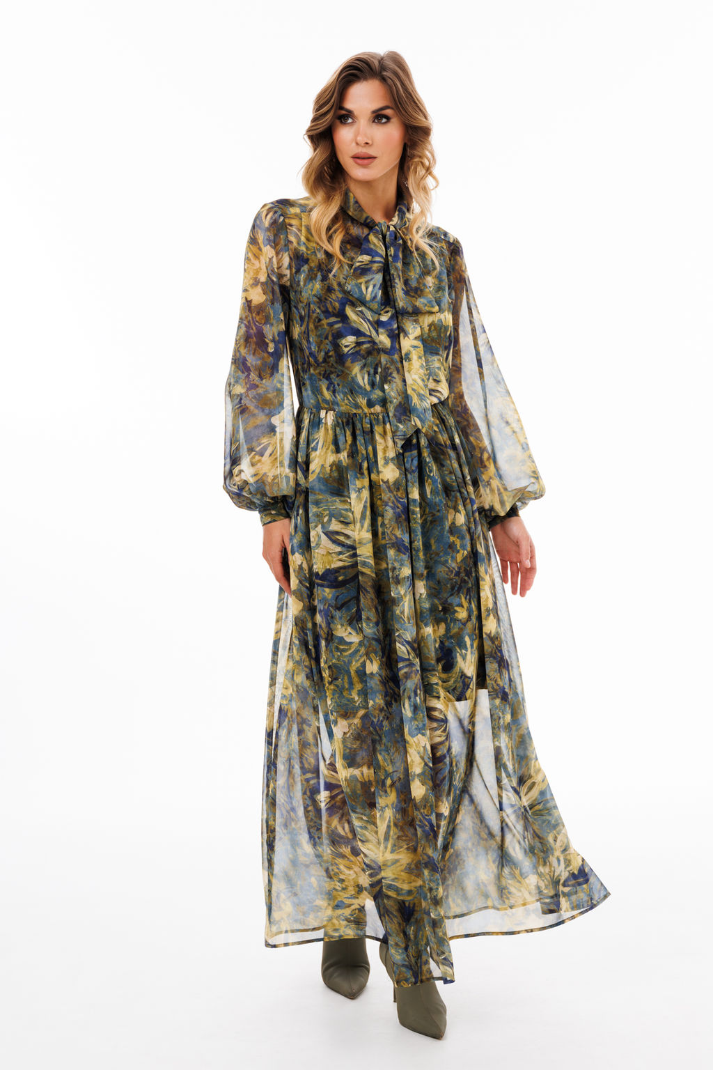 Платье Eola 2900 из шифона с принтом X-образного силуэта фото 7