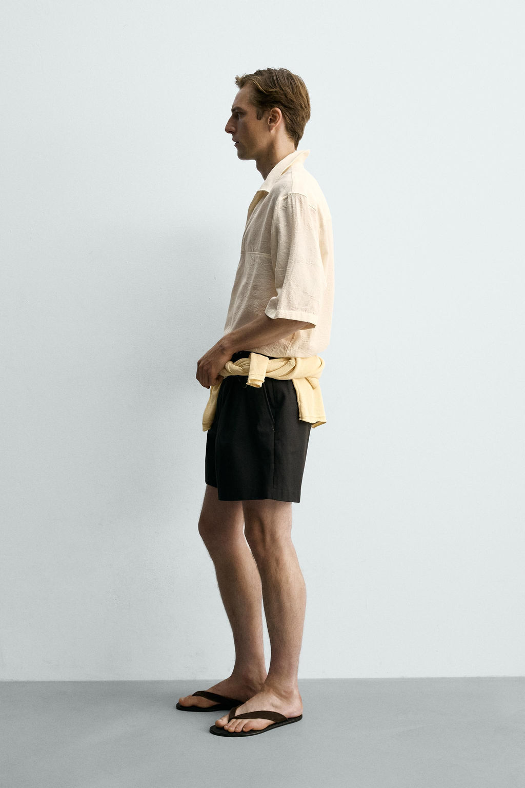CAMISA POLO ALGOD?N - VISCOSA / Beige - Zara фото 4
