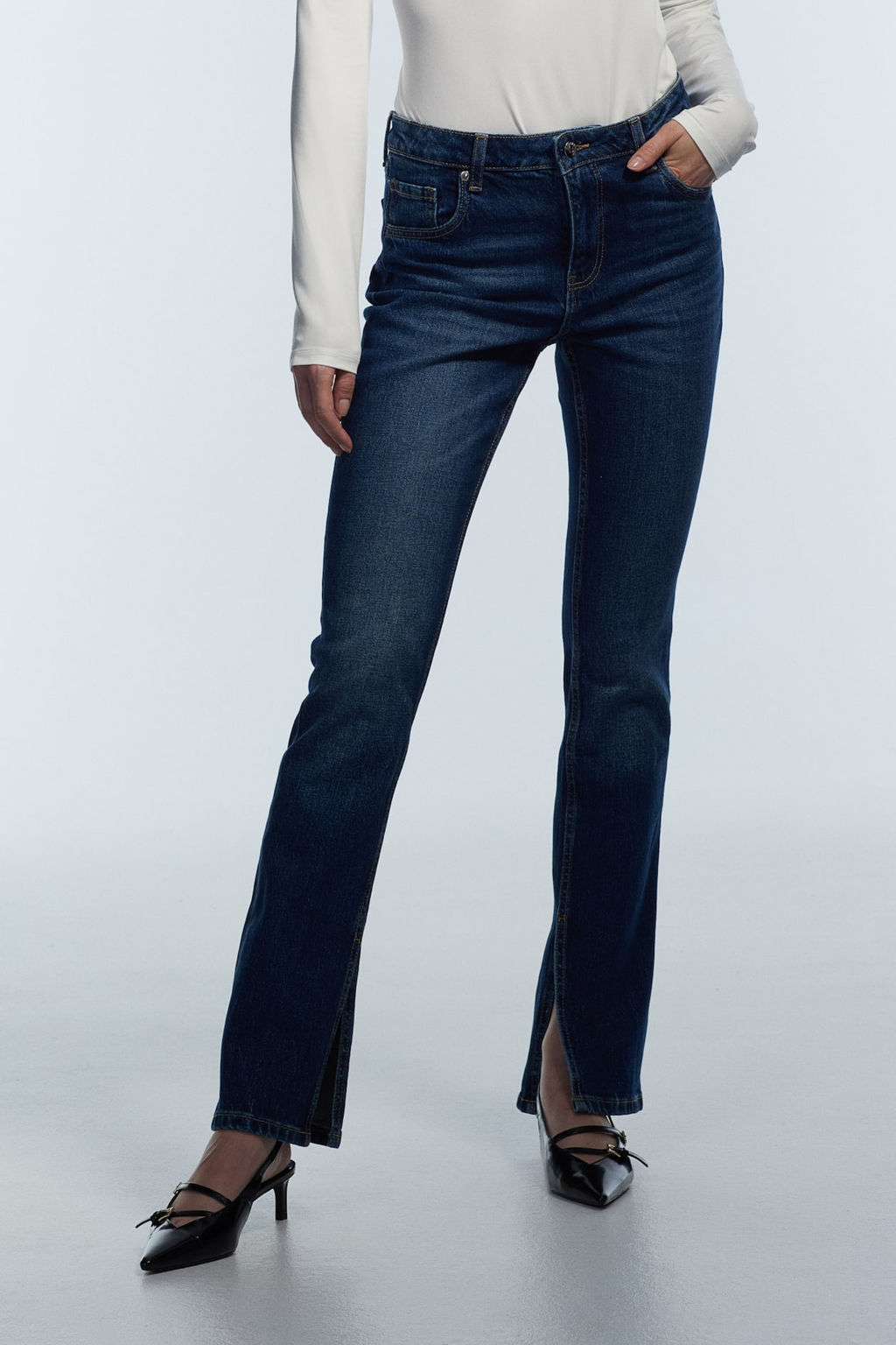 Slim Straight Regular Jeans - H&m фото 3