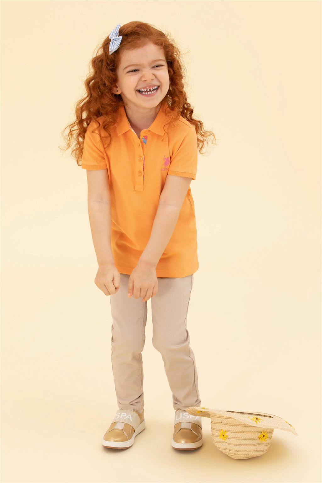 U. S. Polo Assn Бежевые брюки из плотной ткани для девочки - U.s. polo assn фото 8