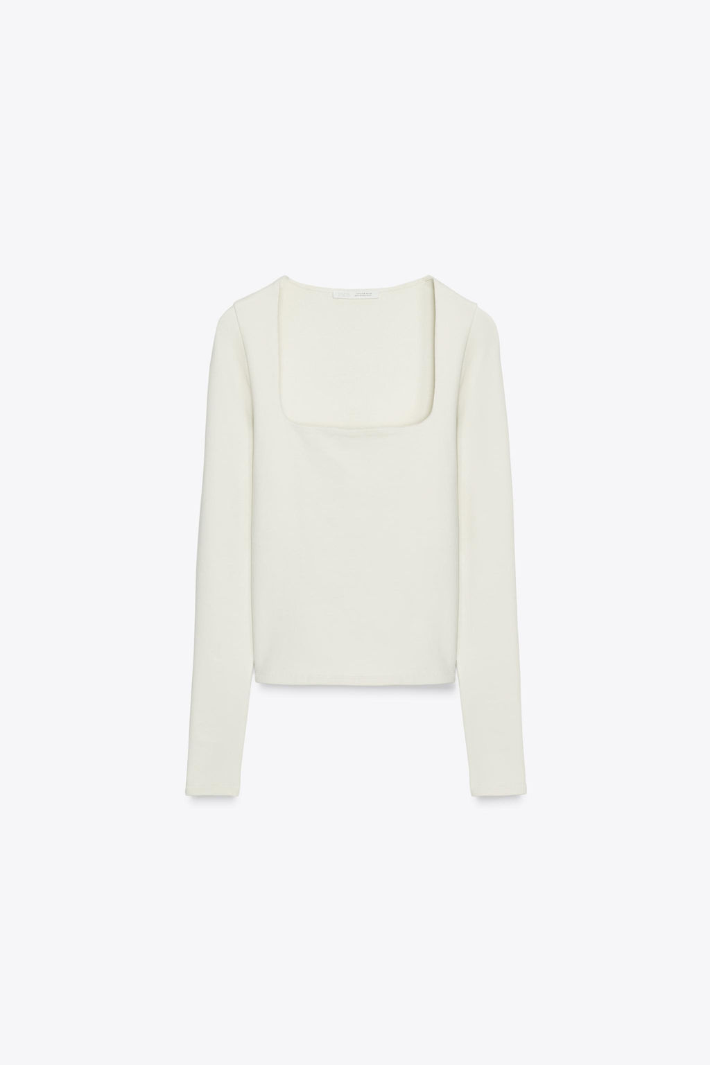 RIBBED T-SHIRT WITH SQUARE NECKLINE - Zara фото 6