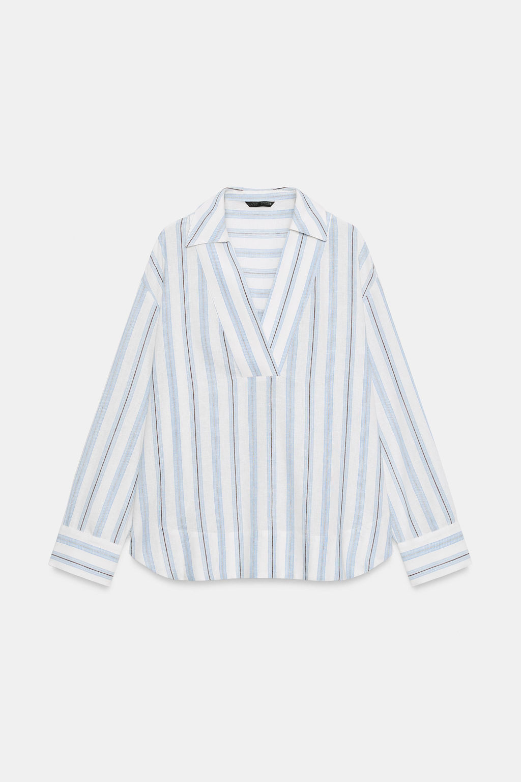 BLUSA ESTAMPADA RAYAS / Marr?n-Azul - Zara фото 6