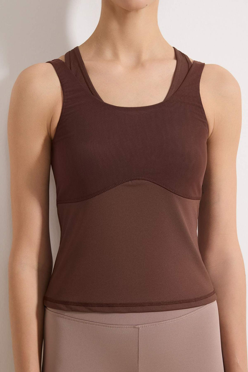 Koyu Kahverengi Dalg?c/Scuba Regular Bluz THMSS26BZ00003 - Trendyolmilla фото 5