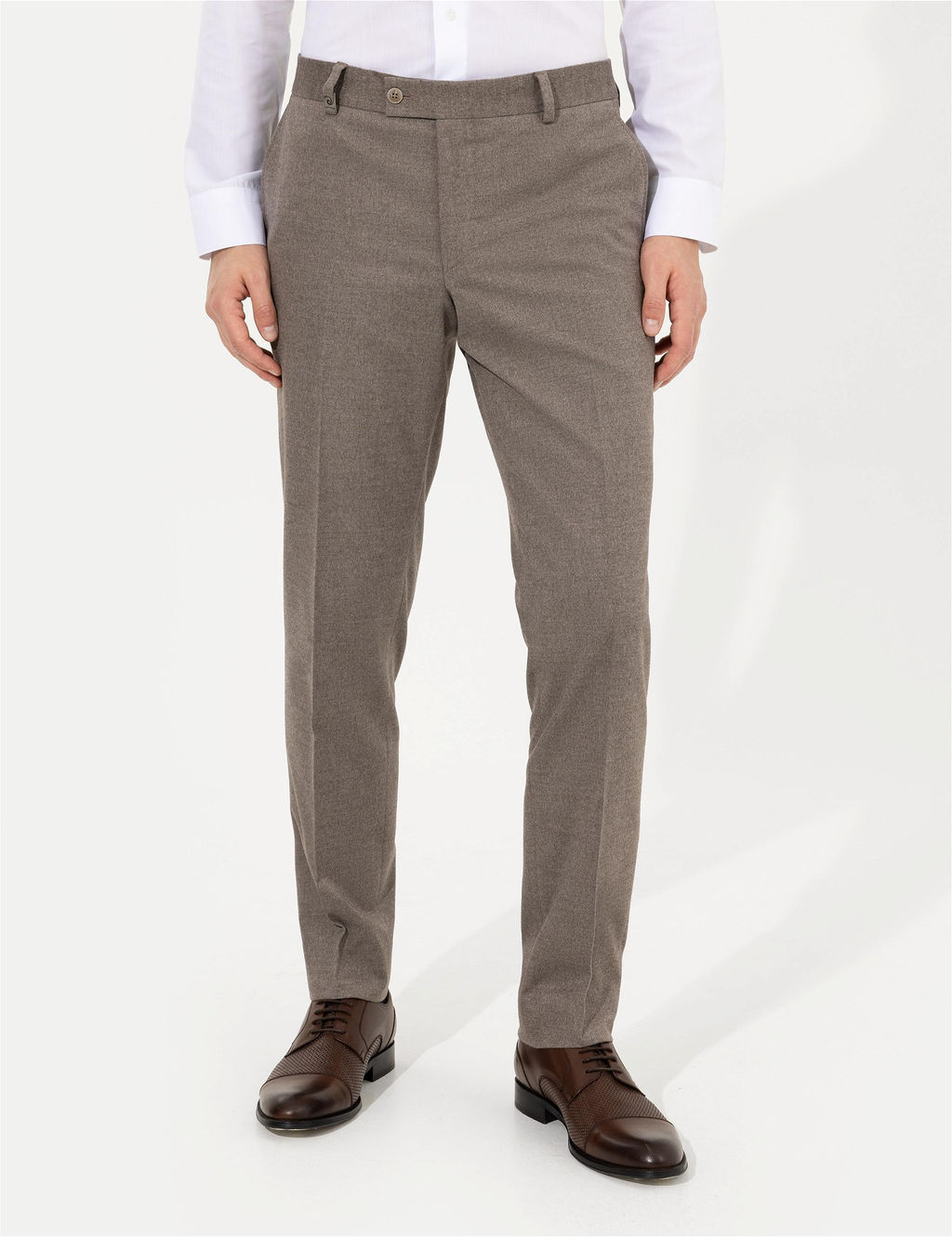A__k Kahverengi Slim Fit Kuma_ Pantolon - Pierre cardin фото 2