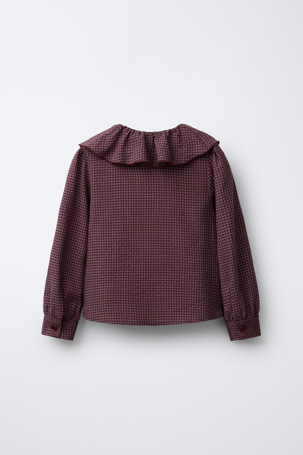 GINGHAM SHIRT WITH RUFFLES - Zara фото 2