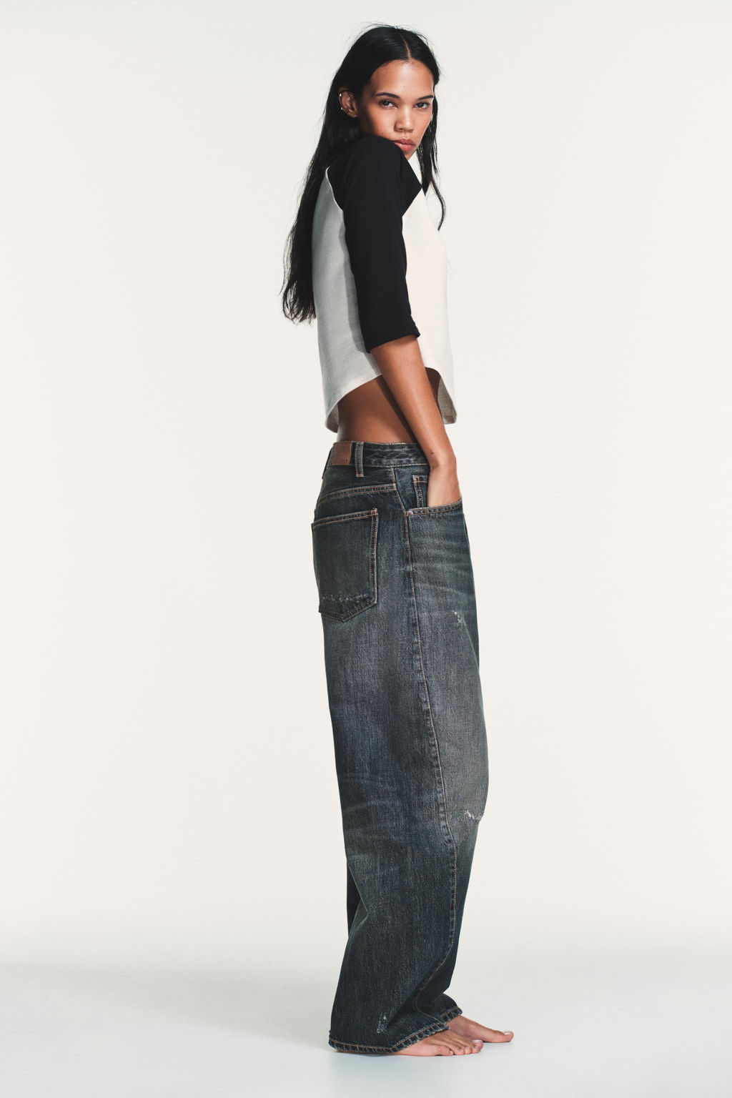 TRF MID-WAIST BAGGY BALLOON JEANS - Zara фото 4