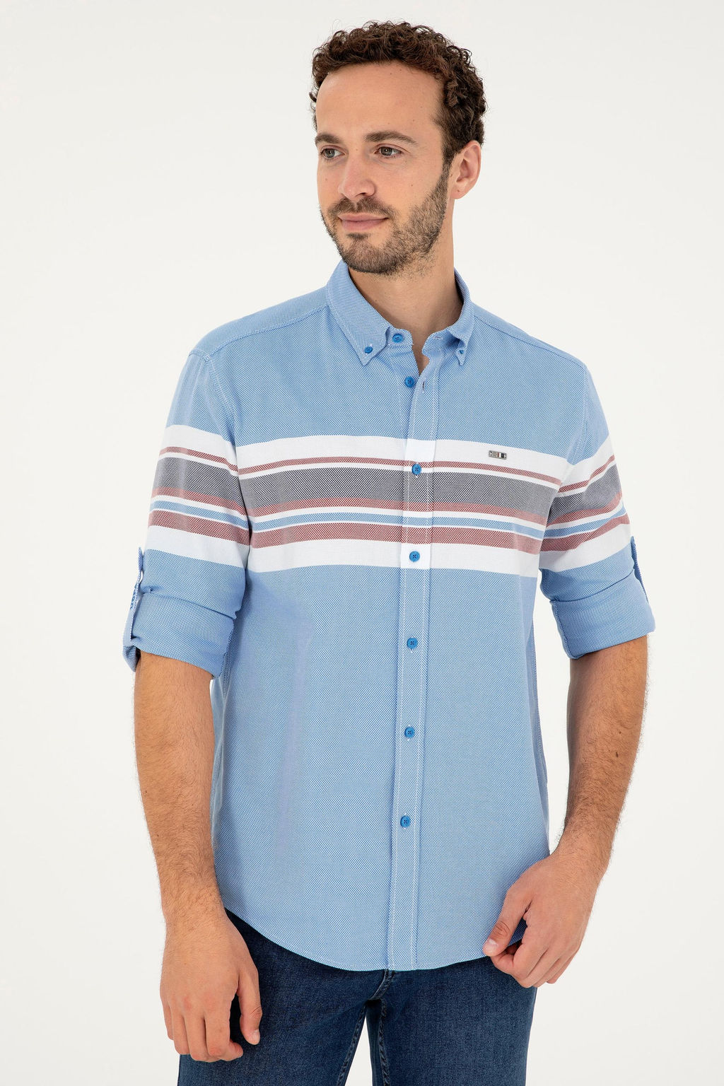 Мужская рубашка Saks с длинным рукавом Неожиданная скидка в корзине - U.s. polo assn фото 3