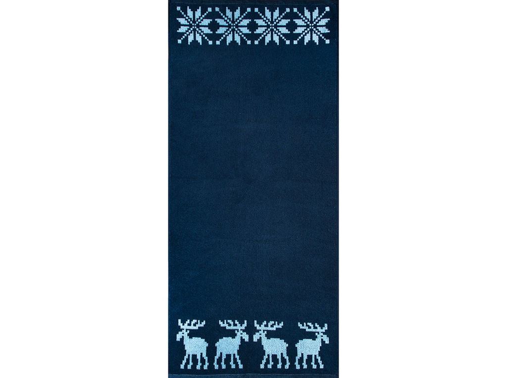 Полотенце махровое 6с102.411ж1 Расписные и олени(джинс) 67х150см