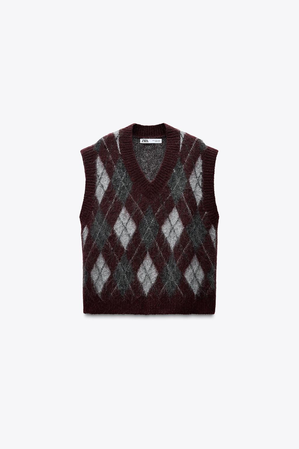 DIAMOND KNIT JUMPER VEST - Zara фото 5