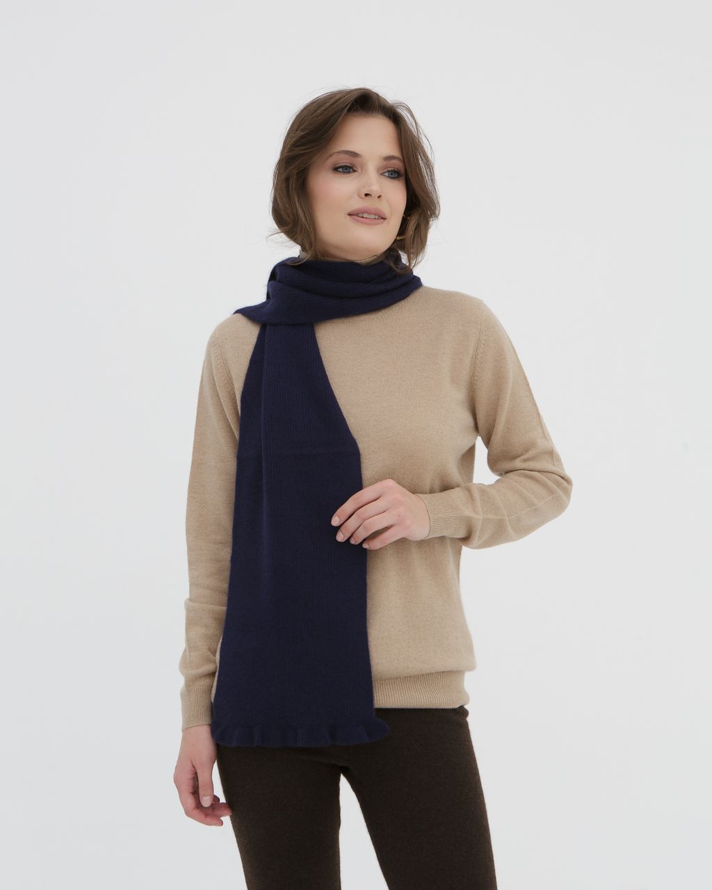 Шарф из кашемира HR синий