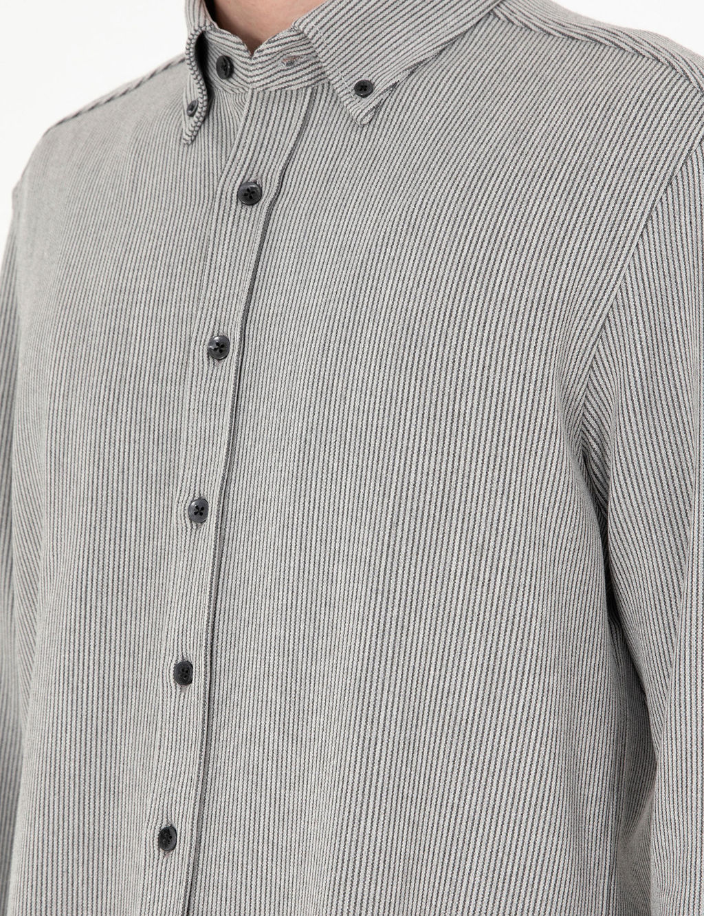Gri _izgili Regular Fit Uzun Kollu G_mlek - Pierre cardin фото 7