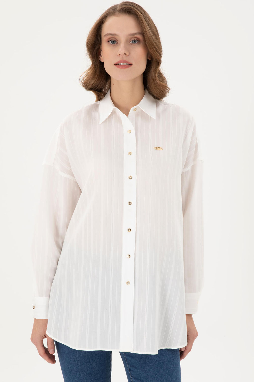 Женская белая рубашка с длинным рукавом Дополнительная скидка 11% в корзине - U.s. polo assn фото 3