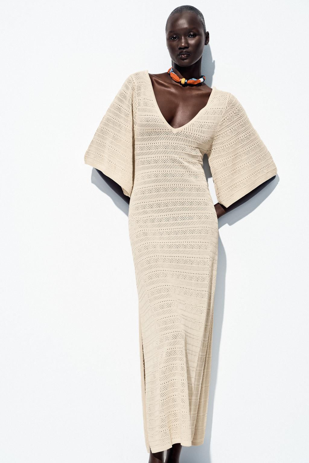 POINTELLE KNIT MAXI DRESS - Zara фото 4