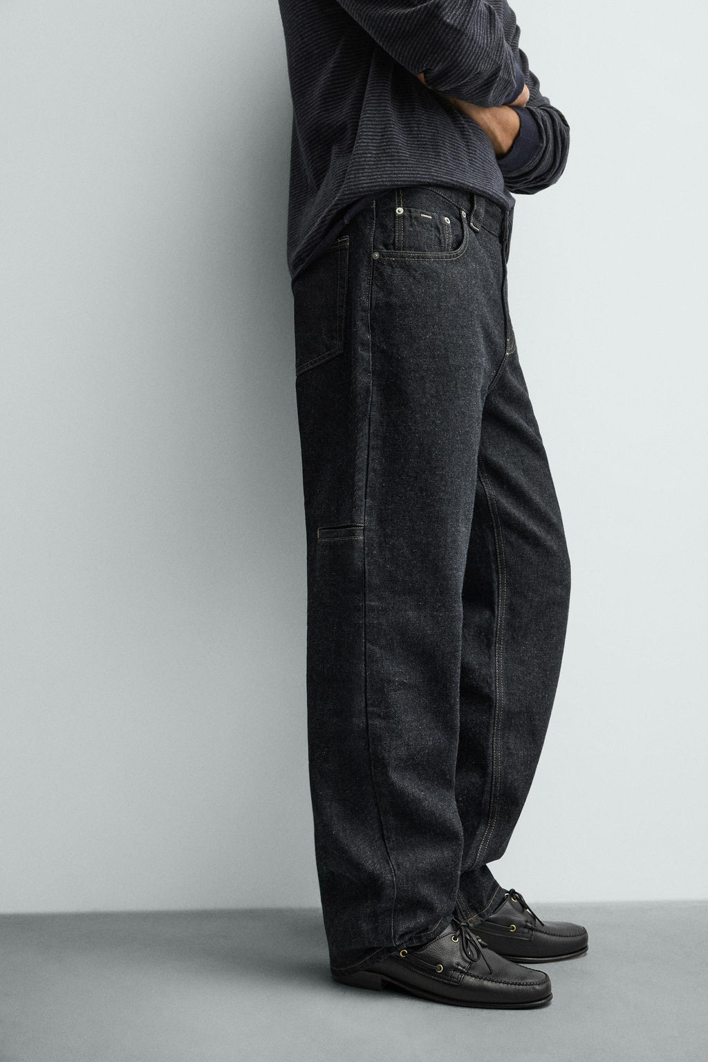 COTTON - LINEN STRAIGHT FIT JEANS - Zara фото 5