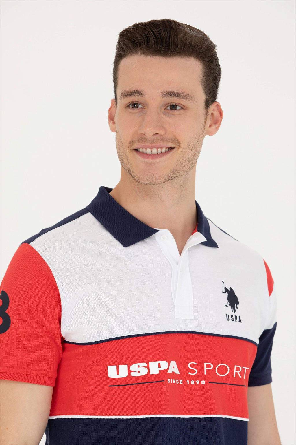 U. S. Polo Assn Мужская темно-синяя футболка с воротником-поло - U.s. polo assn фото 9